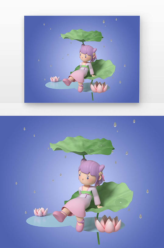 建模古装打伞少女-众图网