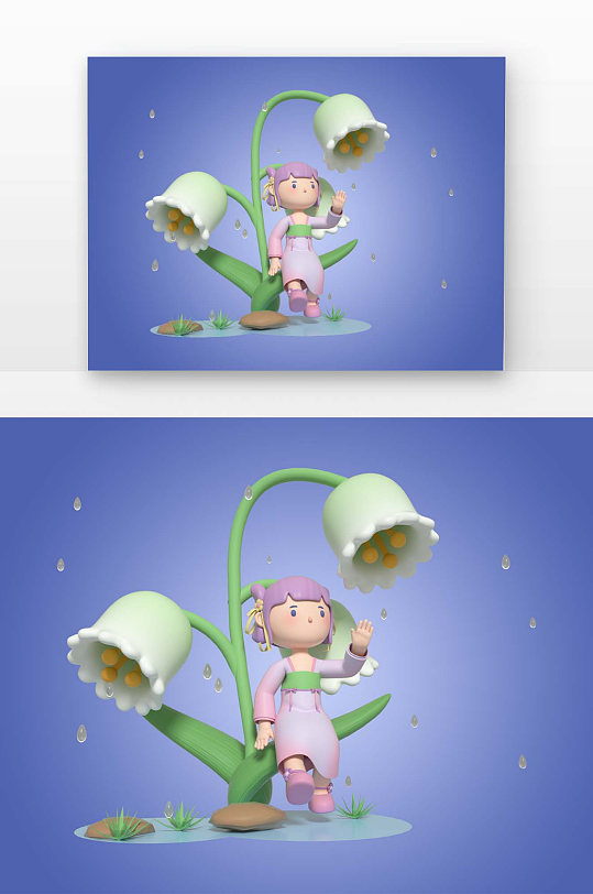 建模古装戏水少女-众图网