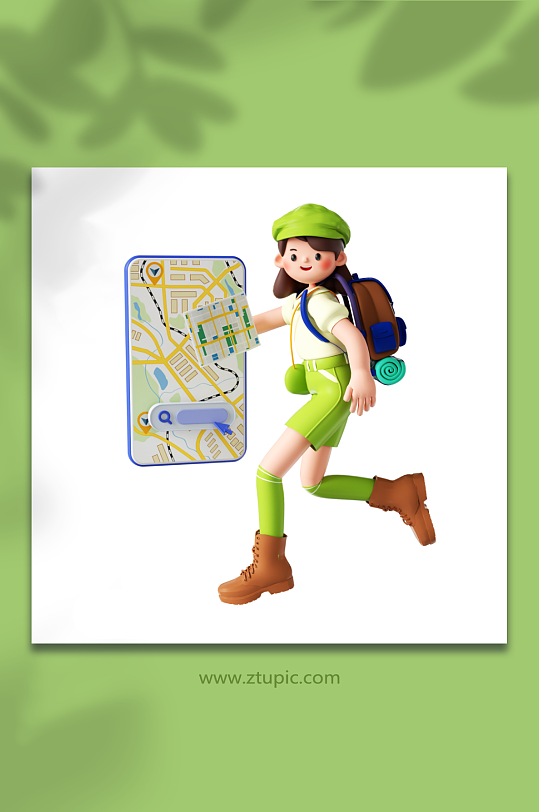 立春立体卡通人物踏青户外露营-众图网