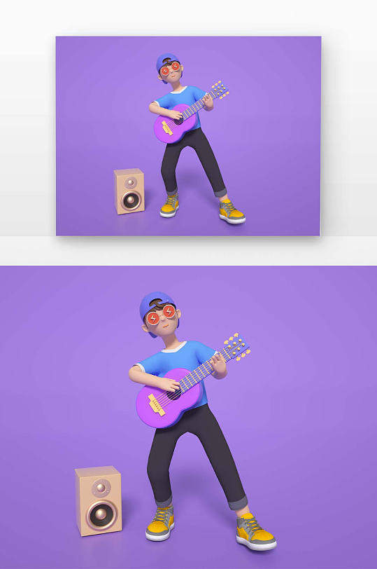 立体感建模渲染的课外培训班人物元素-众图网