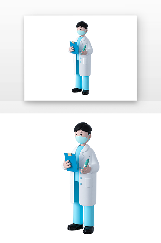 立体感手拿针筒病例记事本医疗医生元素-众图网