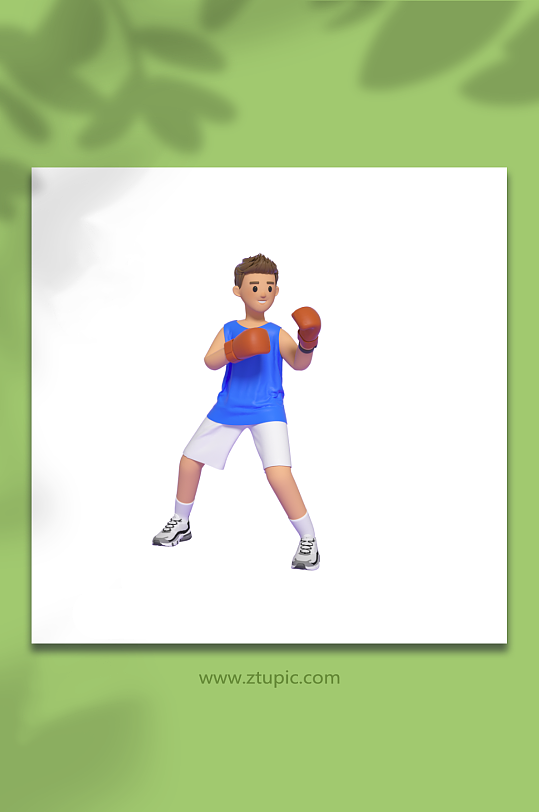 立体感原创拳击运动健身人物-众图网