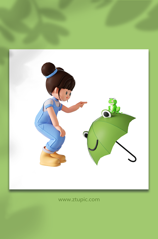 立体可爱女孩形象-众图网