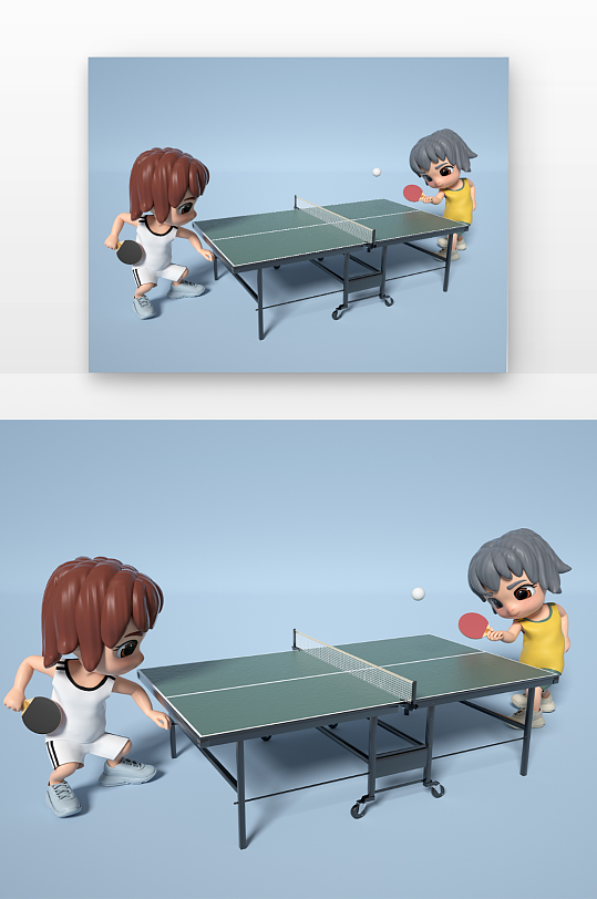 乒乓球培训班课外班兴趣班立体感卡通场景-众图网