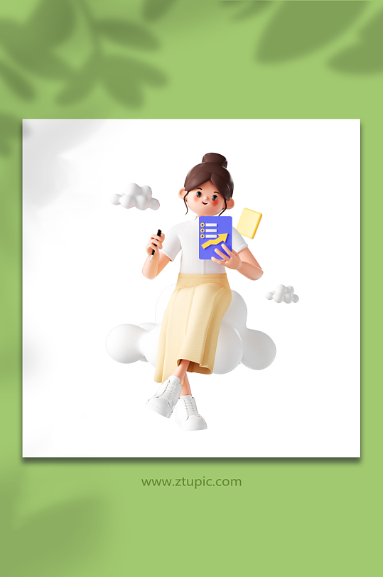 线上办公的女孩子-众图网