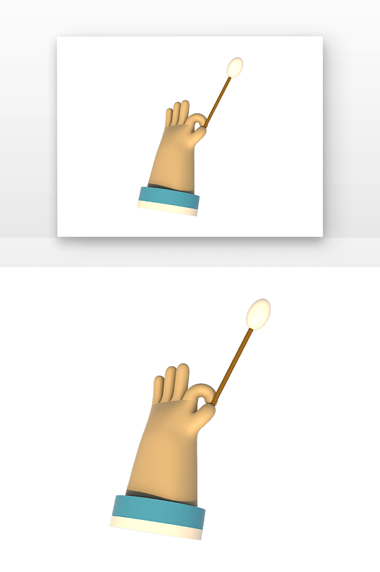 立体疫情棉签核酸检测元素-众图网