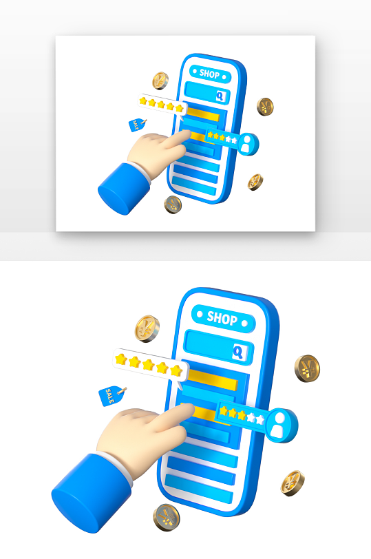 立体手势点击购买商品元素-众图网