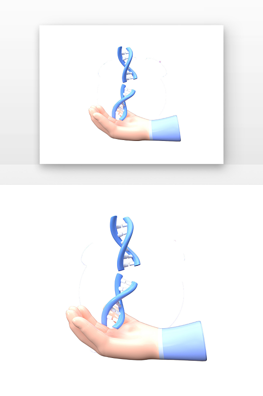 立体立体蓝色医疗物品元素-众图网