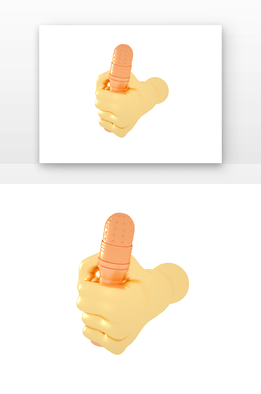 立体金色金属质感手持麦克风元素-众图网