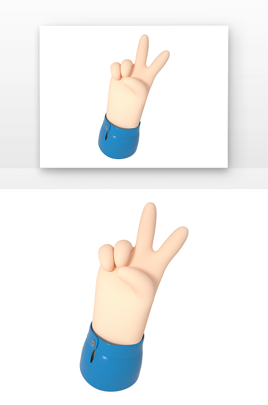 立体高考倒计时手势渲染元素-众图网