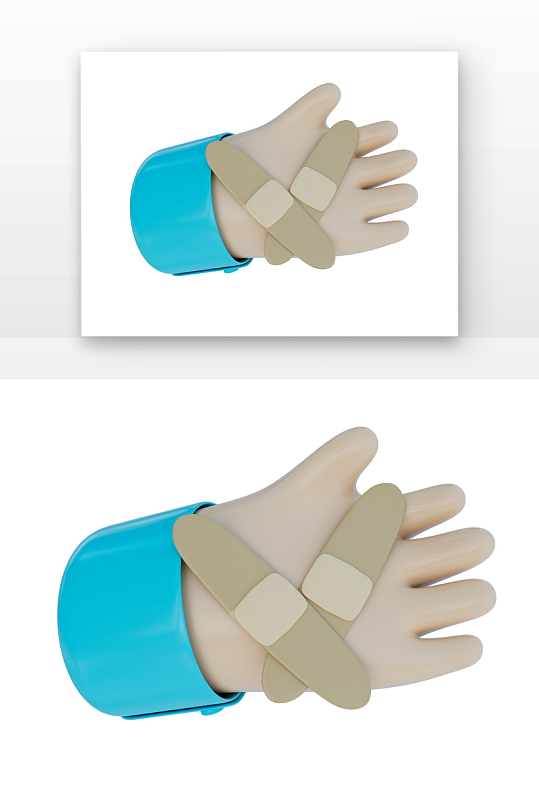 医疗手拿着医疗止血贴元素-众图网