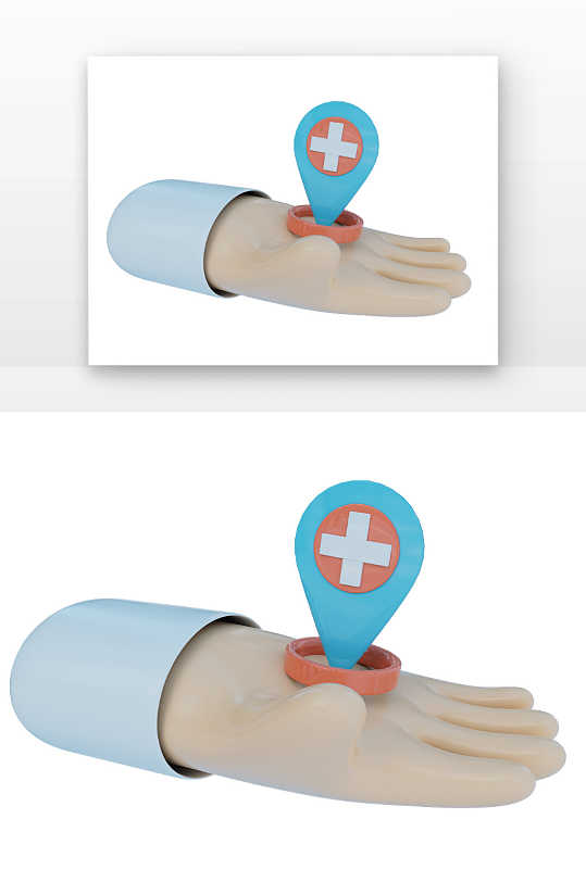 医疗手拿着医疗图标元素-众图网