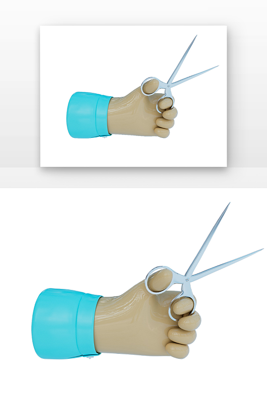 医疗手拿着医疗金属医疗剪刀元素-众图网
