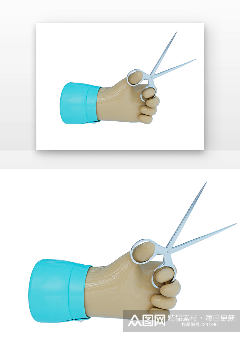医疗手拿着医疗金属医疗剪刀元素素材