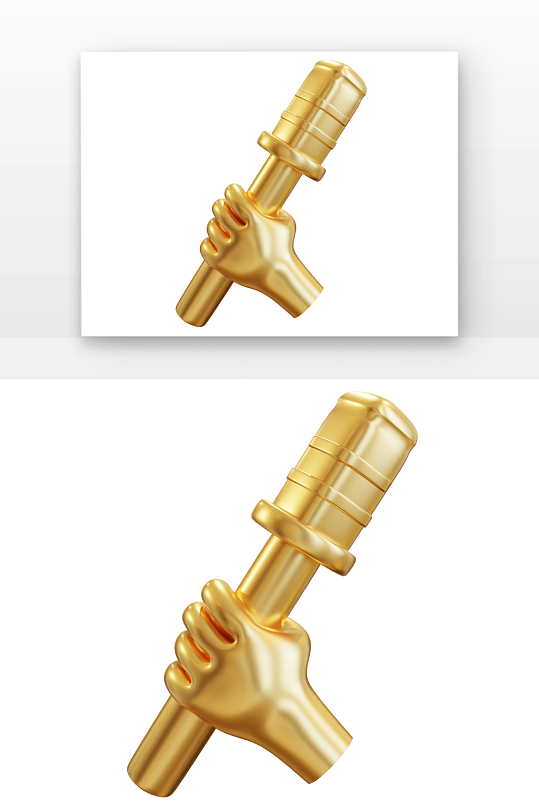 演讲手和麦克风金色话筒手拿话筒-众图网