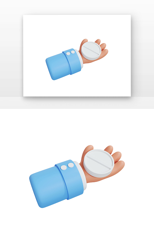 手拿医疗用品药品药物白色药片-众图网