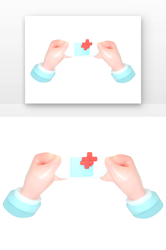 手拿医疗用品双手拿创可贴-众图网