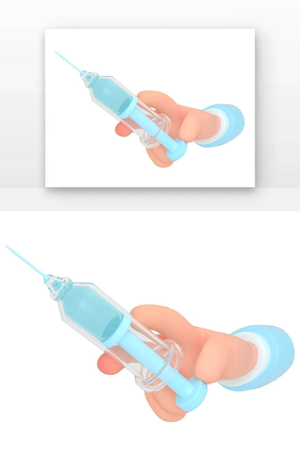手拿医疗用品手拿注射器打针素材
