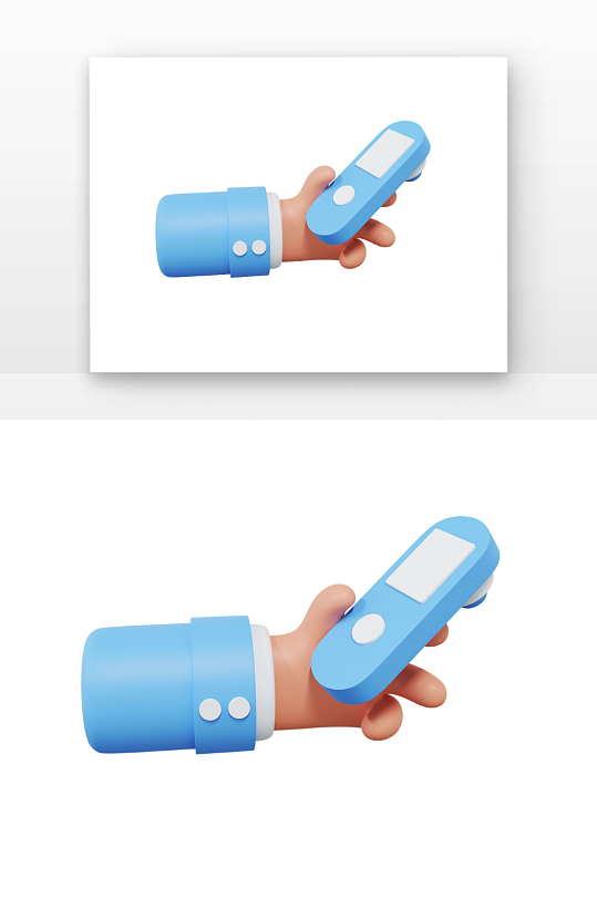 手拿医疗用品手拿测温仪-众图网