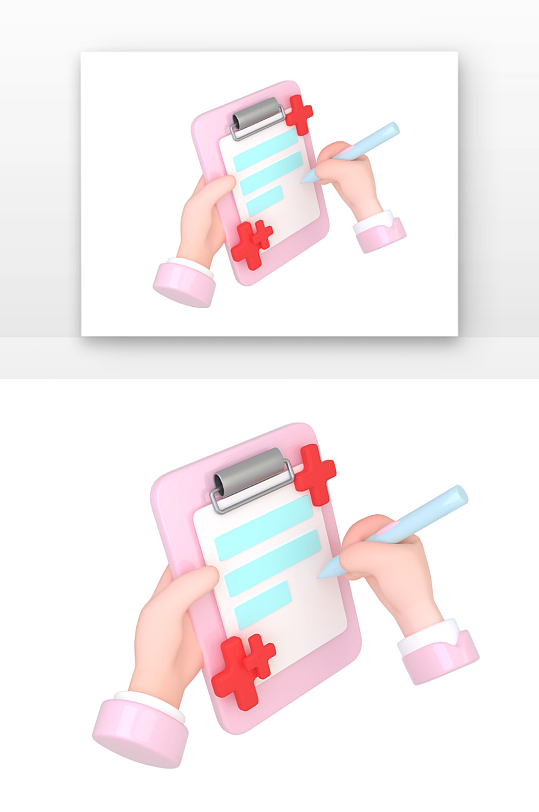 手拿医疗用品手拿病历记录-众图网