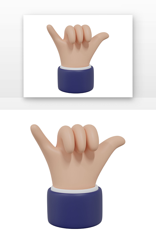 立体倒计时手势手势元素-众图网