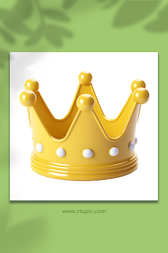 皇冠女孩公主高贵黄色立体立体