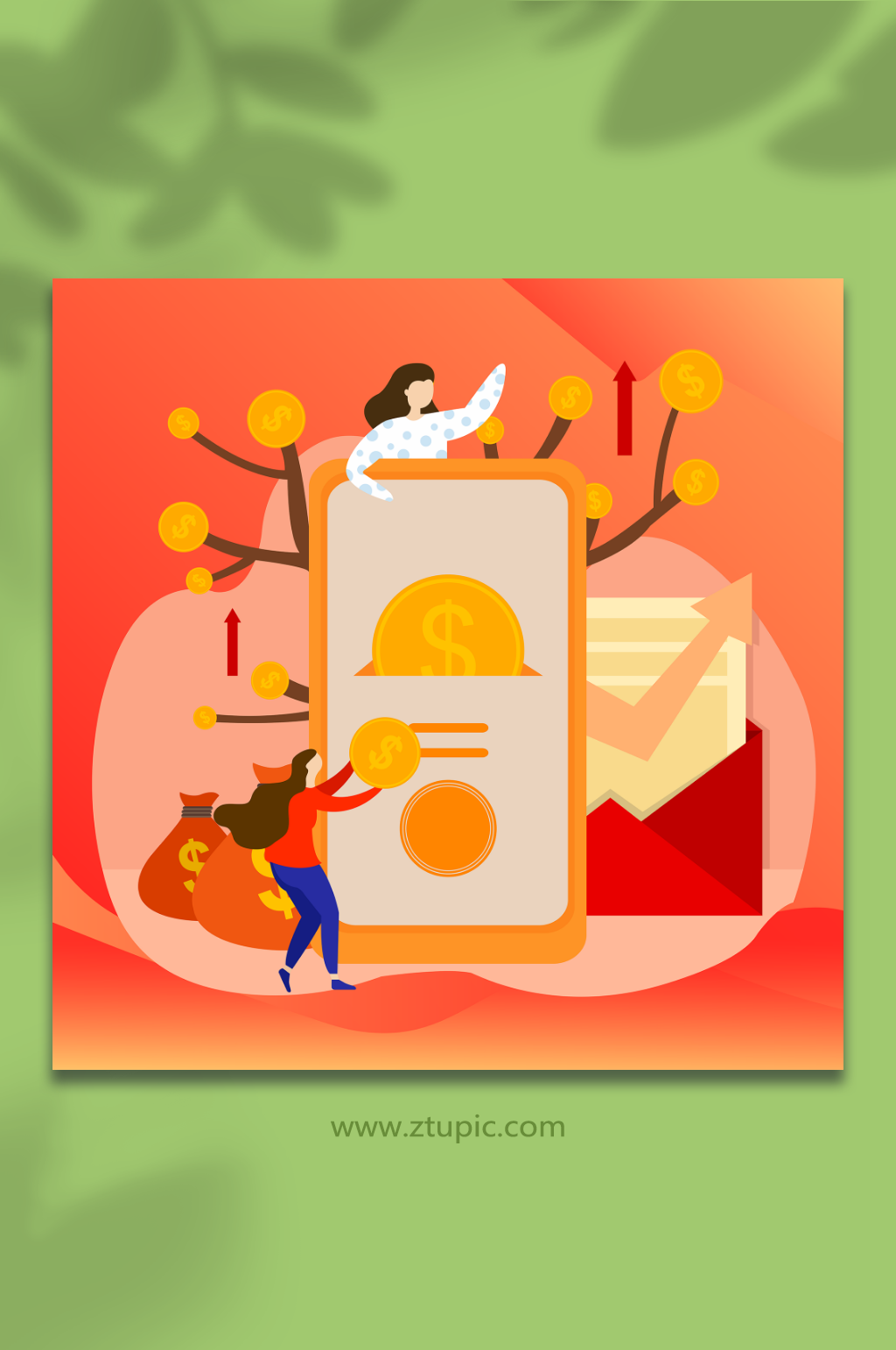 原创元素扁平化商务季末总结素材