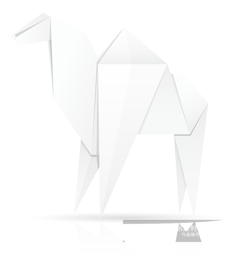 骆驼造型千纸鹤插画元素设计元素素材