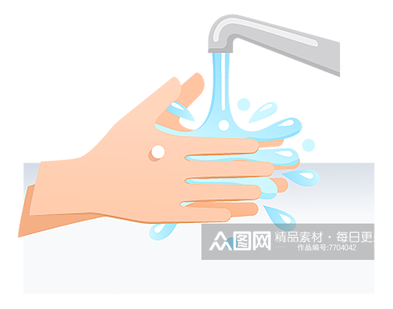 疫情防控洗手插画元素设计元素素材