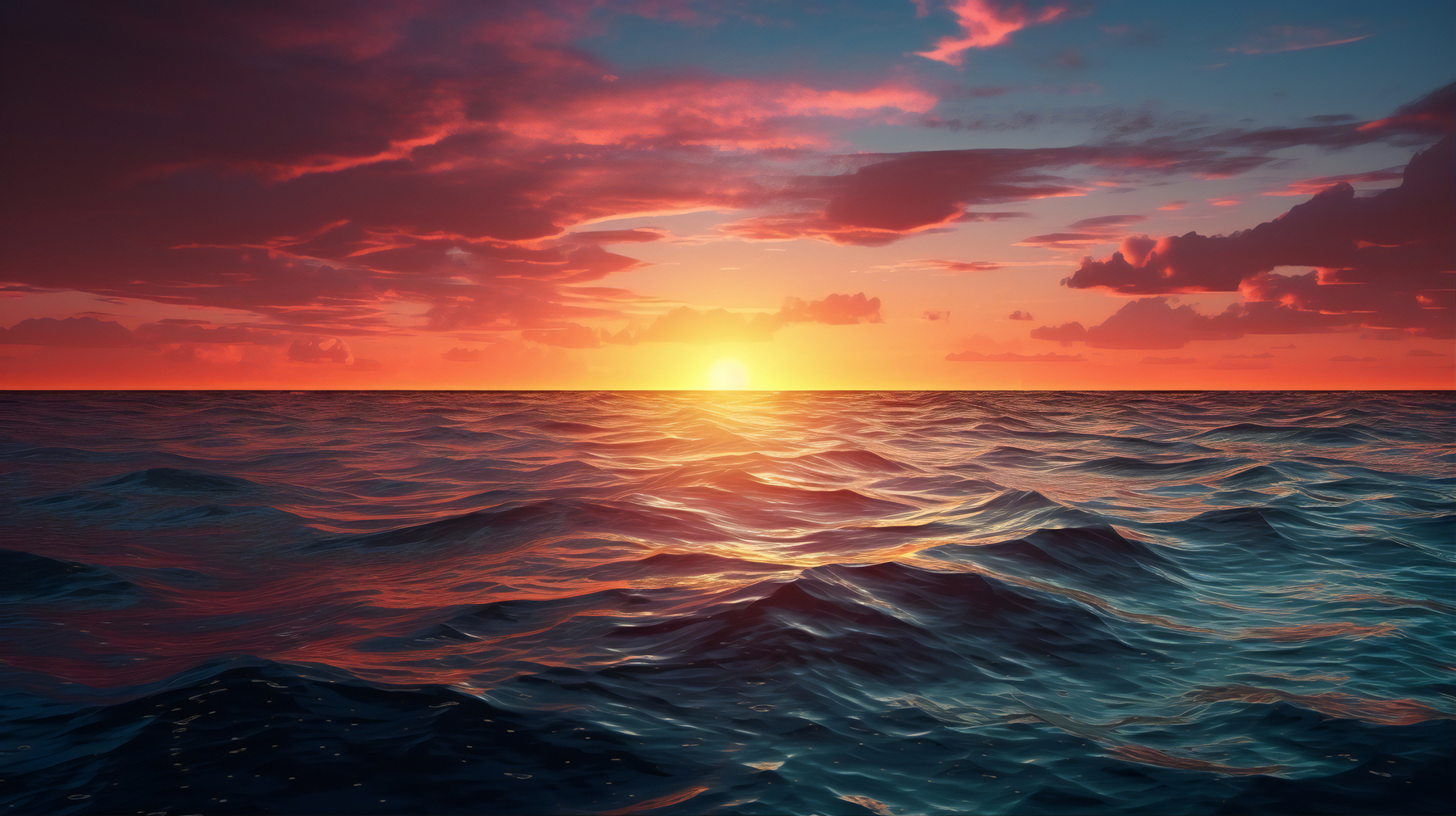 震撼的日出景色元素海滩原创设计素材