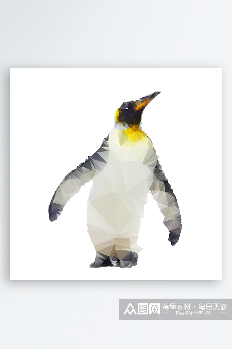 低多边形动物企鹅元素素材