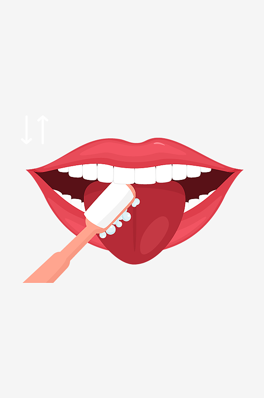 牙刷刷舌苔元素插画元素设计元素
