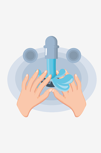 洗手七步疫情插画元素设计元素