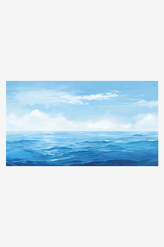 海面平静风景插画