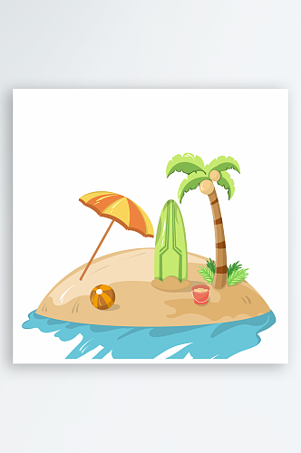 夏至沙滩上的椰子树