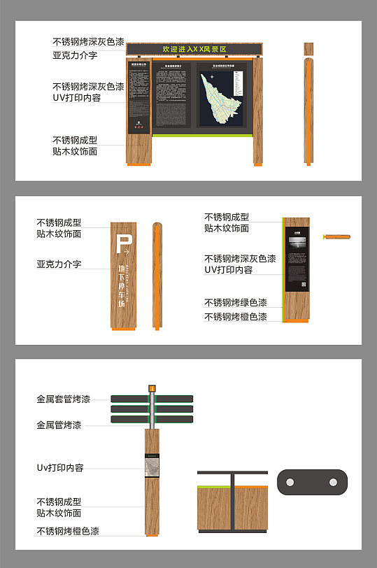 中式木纹景区导视系统