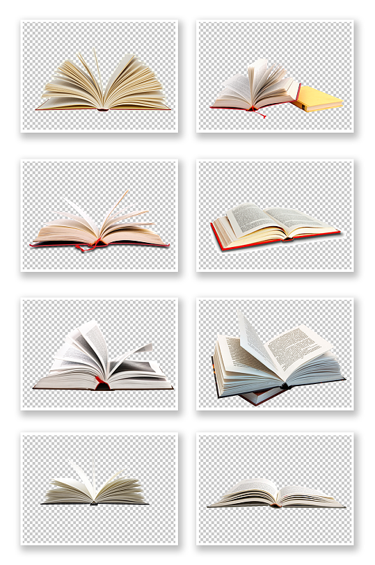 翻页书籍png元素