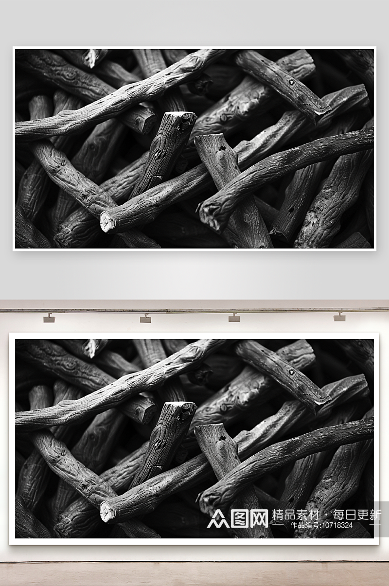 黑白风格的木材照片素材