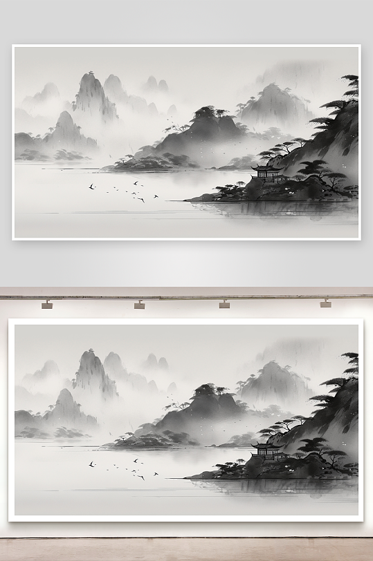 水墨画工笔画背景