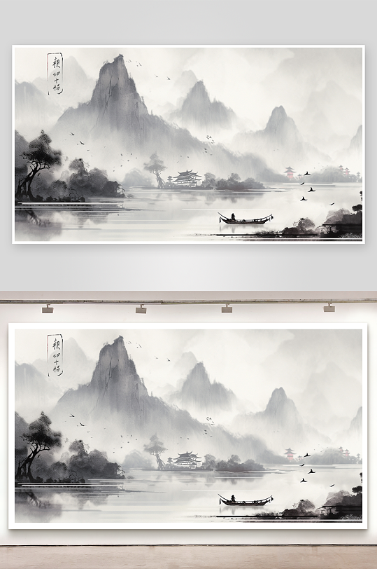 水墨画工笔画背景