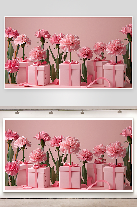 粉色高级礼盒背景