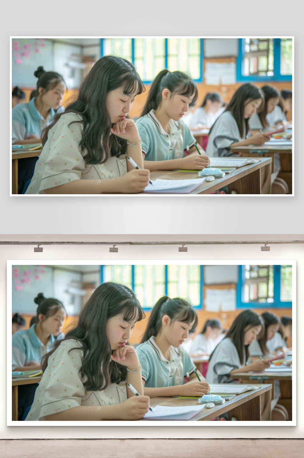正在考试的学生们素材