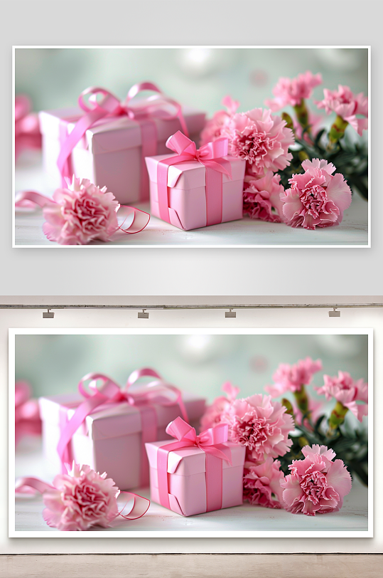 粉色情人节礼盒背景