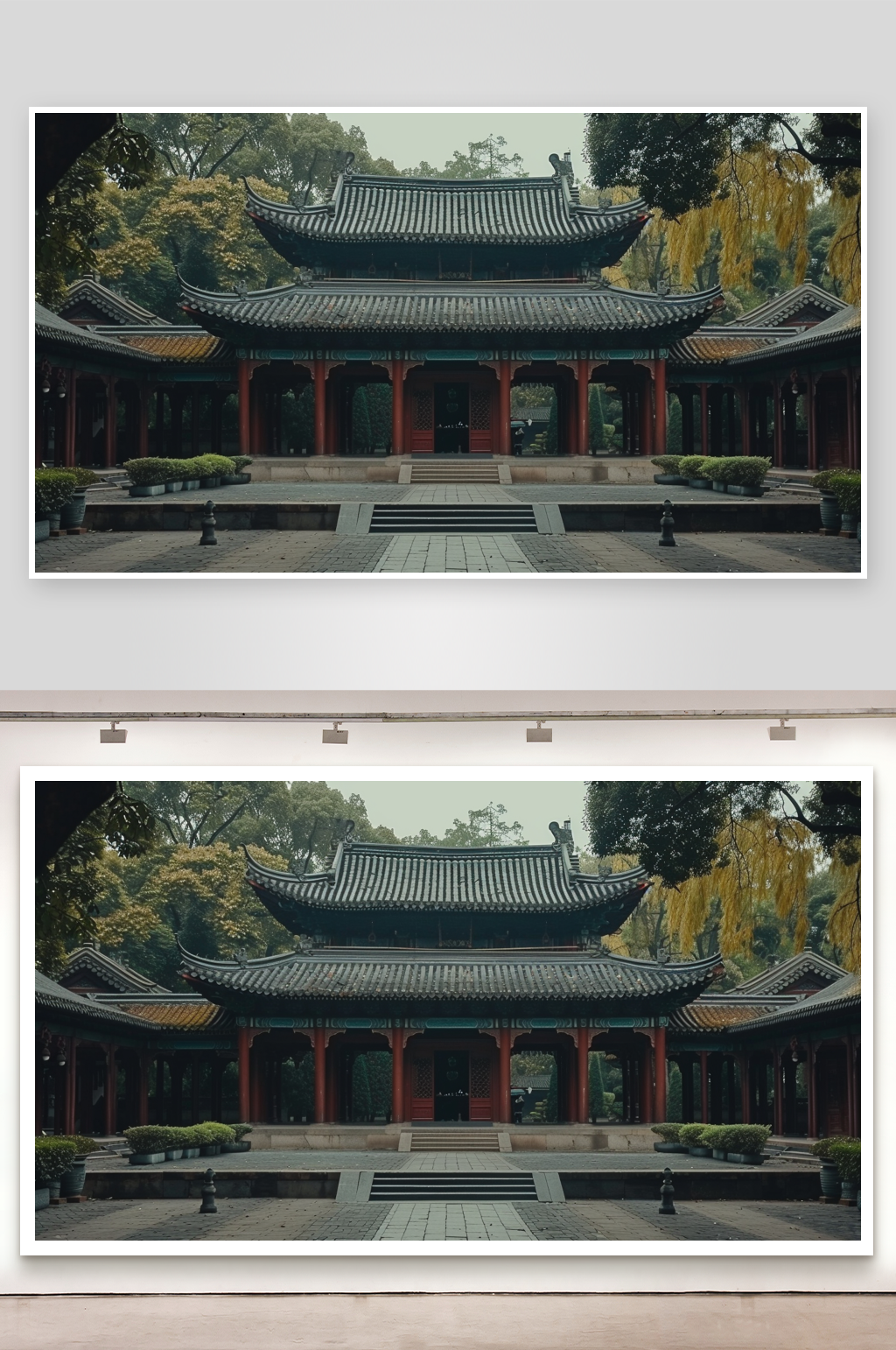 中式古代建筑的照片素材