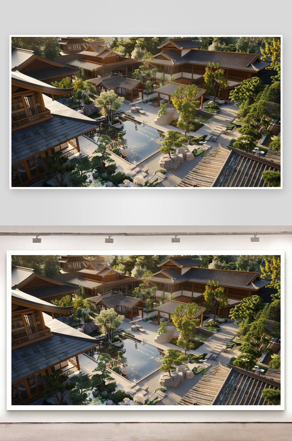 中式古代建筑的照片素材
