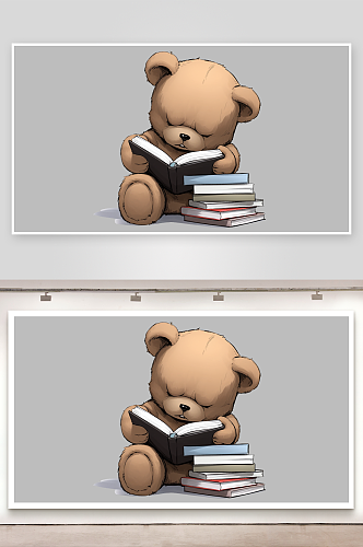 卡通小熊的插画元素