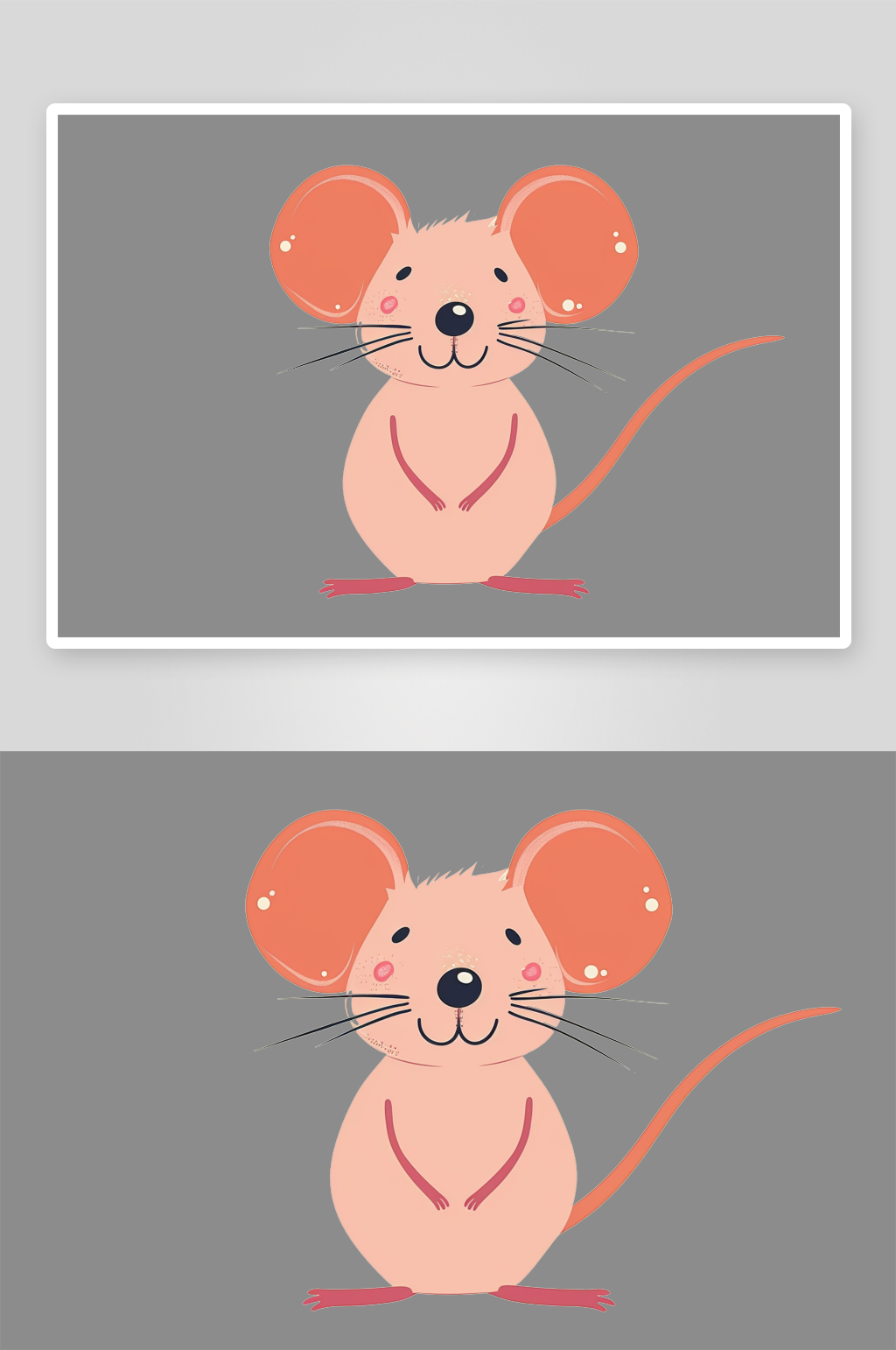 卡通可爱手绘插画的小老鼠素材