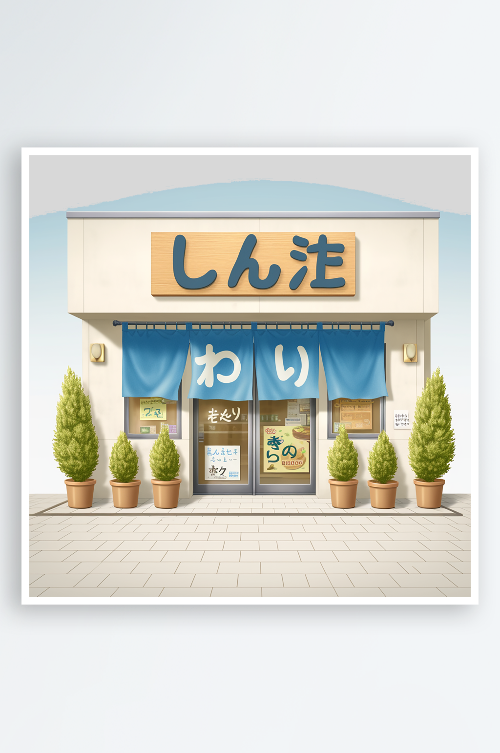 卡通風(fēng)格的便利店門頭素材