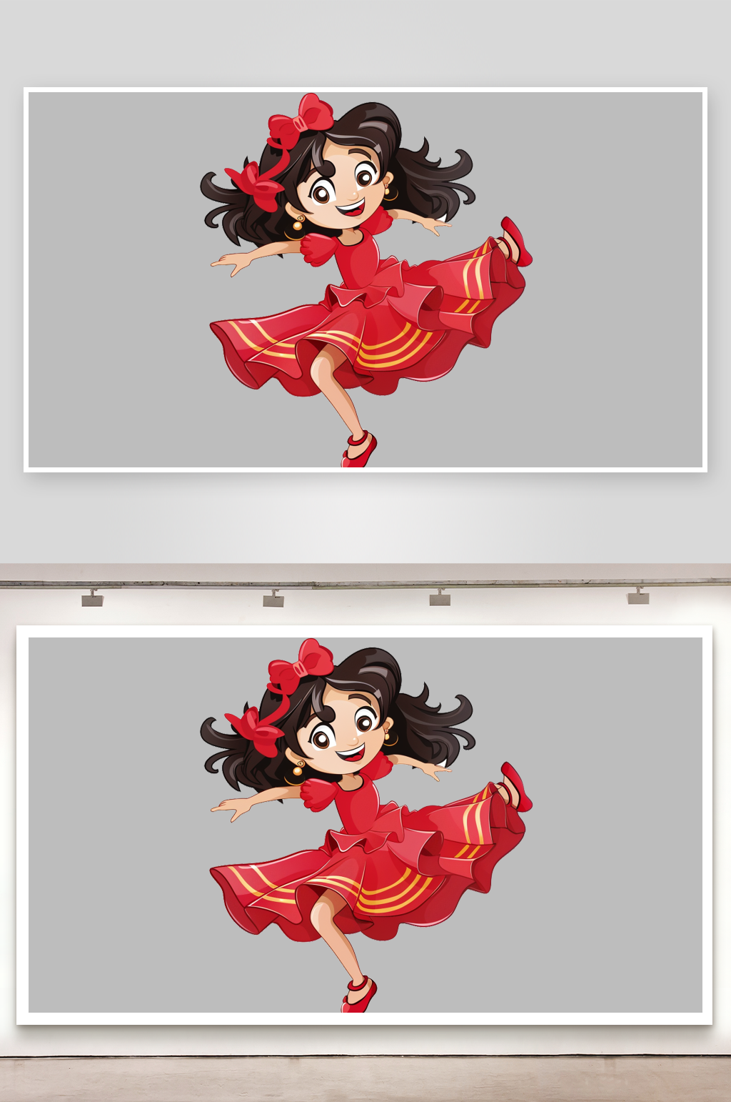 在跳舞的女孩子插画素材