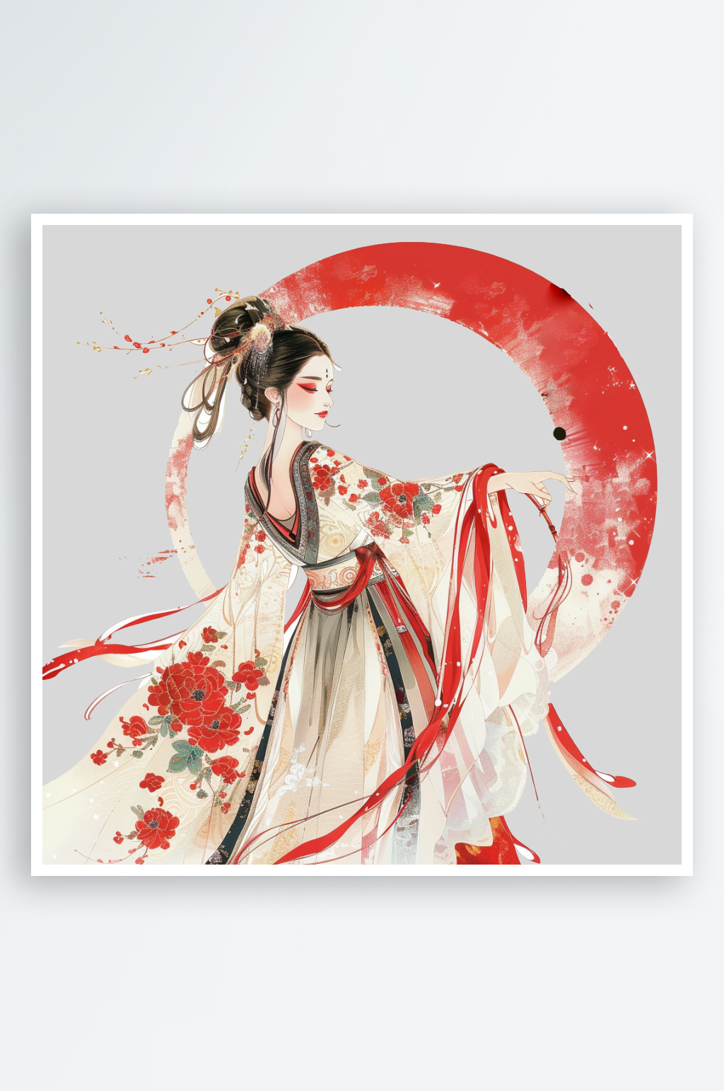 中国风嫦娥的插画元素素材